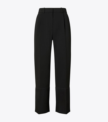 Tory Burch designer bas Pantalon en crêpe coupe 7/8 dans Black de face