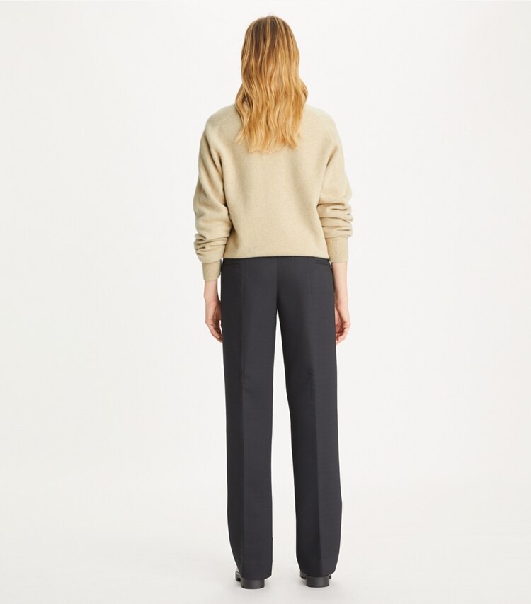 Tory Burch designer bas Pantalon en crêpe in Black on model back