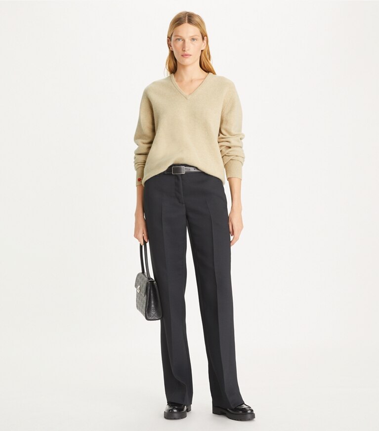 Tory Burch designer bas Pantalon en crêpe in Black front