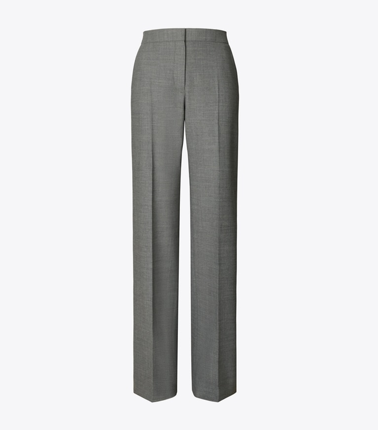 Tory Burch designer bas Pantalon en laine dans Dark Gray Melange de face