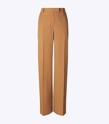 Tory Burch designer bas Pantalon en laine in Cinnamon front