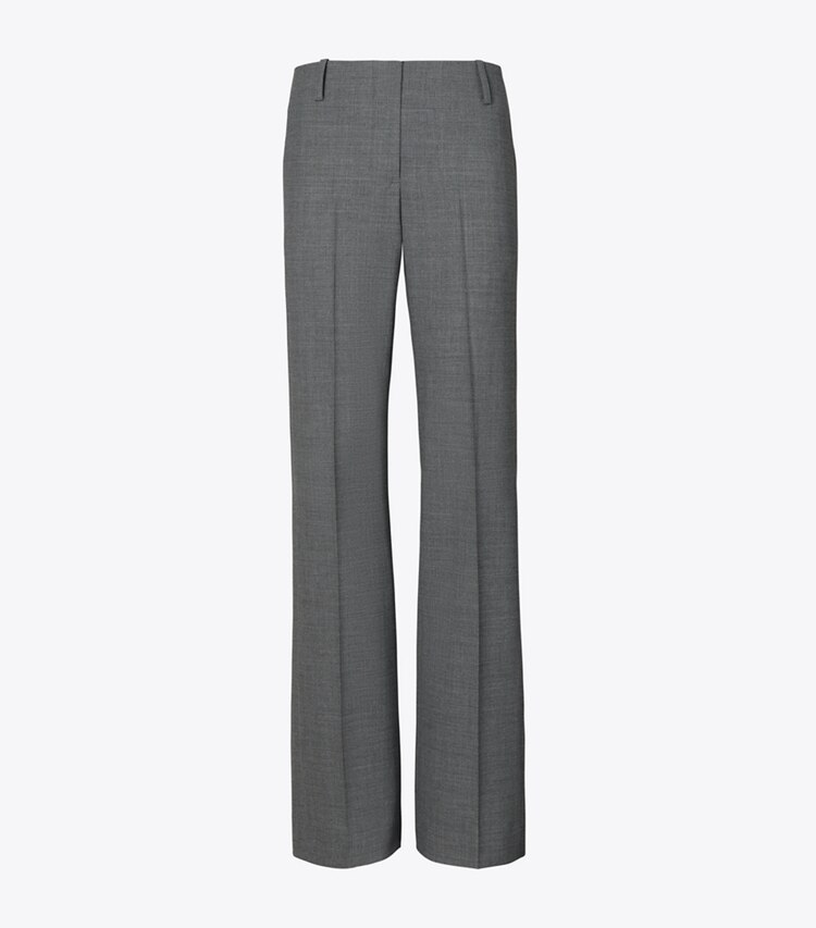 Tory Burch designer pantaloni Pantalone elasticizzato in flanella in Gray Mélange front