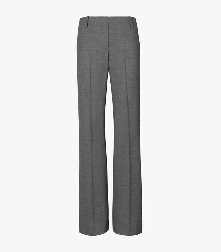 Tory Burch designer pantaloni Pantalone elasticizzato in flanella in Gray Mélange front