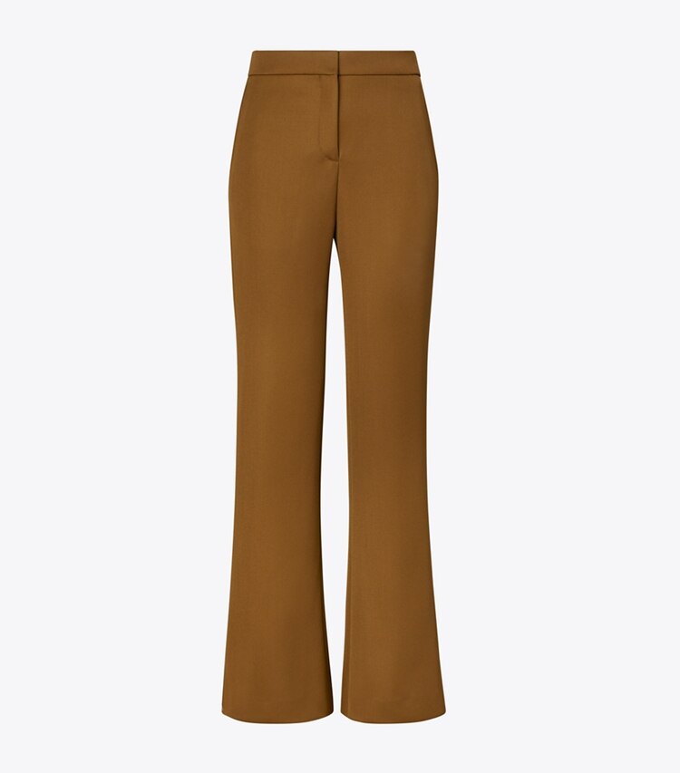 Tory Burch designer pantaloni Pantalone in twill di lana in Mocha Chip front