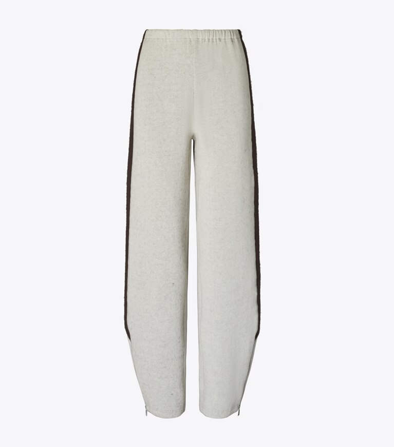 Tory Burch designer pantaloni Pantalone sportivo in jersey giapponese in Ivory / Mocha front