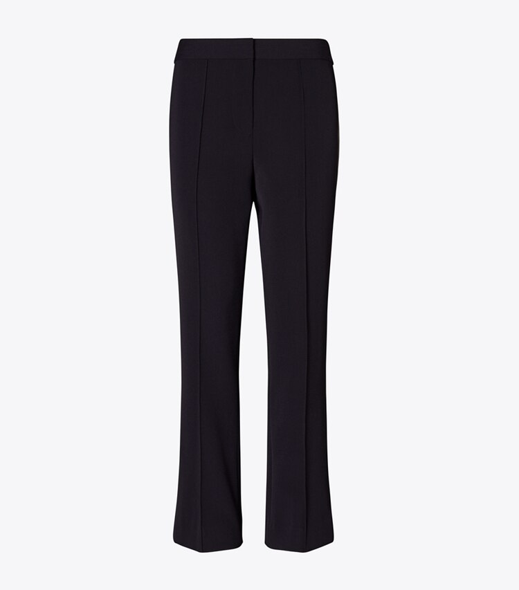 Tory Burch diseñador prendas inferiores Pantalones caqui de sarga en Medium Navy frontal