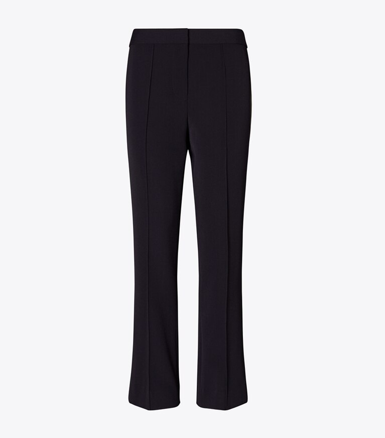 Tory Burch diseñador prendas inferiores Pantalones caqui de sarga en Medium Navy frontal