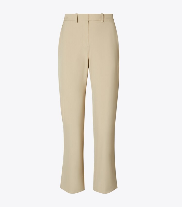Tory Burch diseñador prendas inferiores Pantalones de golf elásticos, recortados en Washed Khaki frente