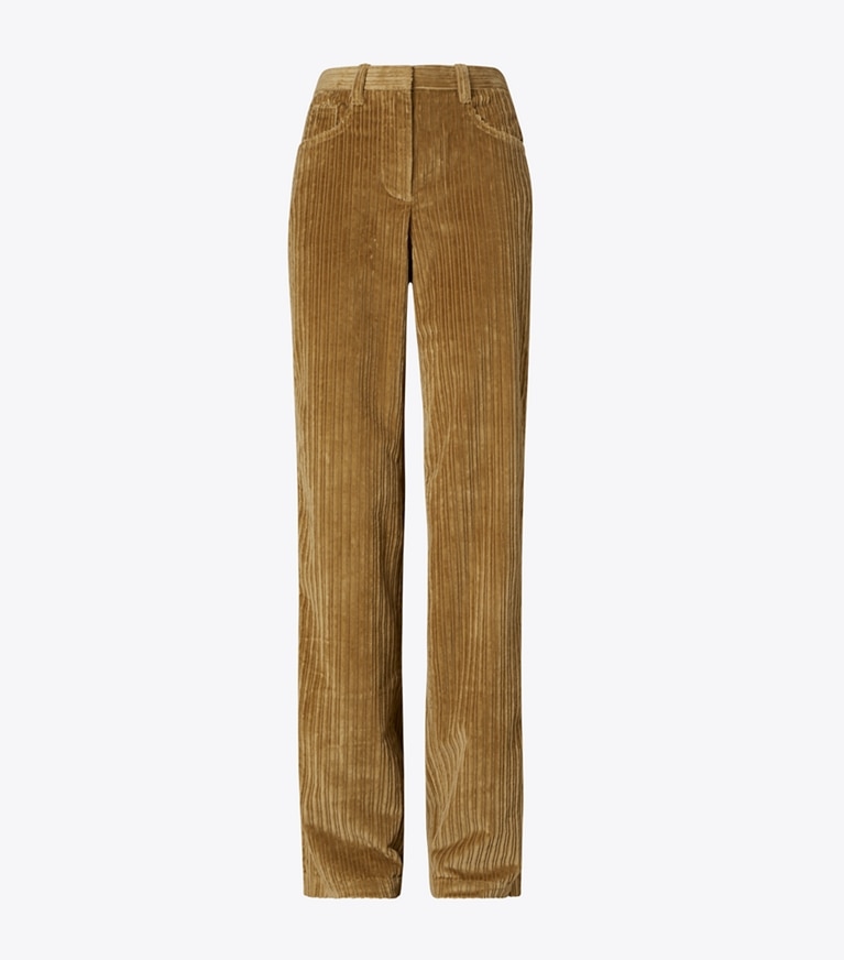 Tory Burch diseñador prendas de abajo Pantalones de pana Buddy en Grain frente