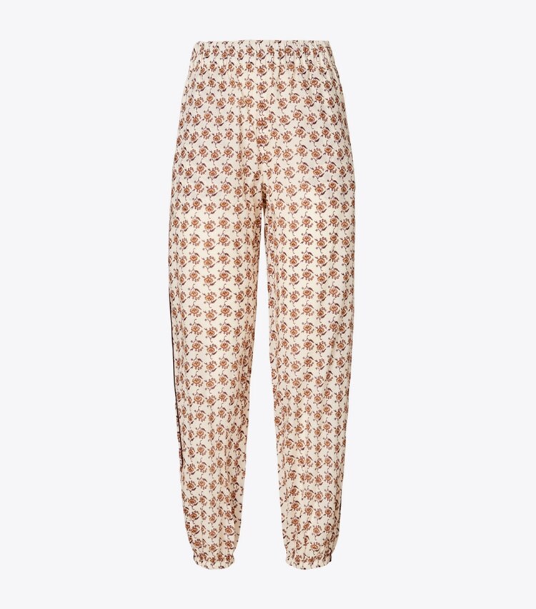 Tory Burch diseñador ropa de playa Pantalones de playa estampados en Curly Ditsy Logo frontal