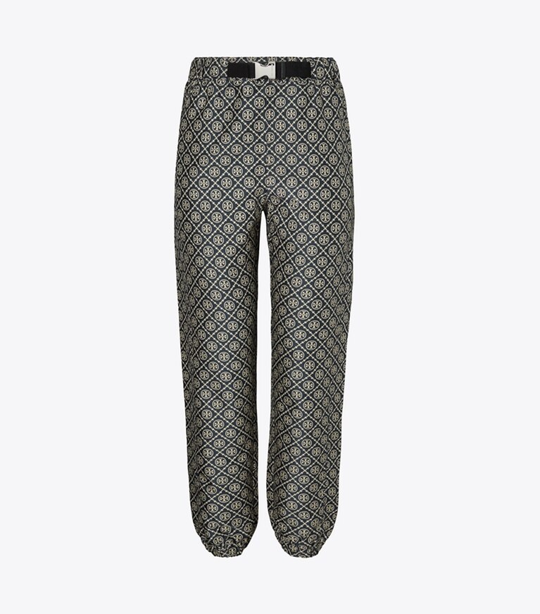 Tory Sport diseñador prendas inferiores Pantalones deportivos de jacquard técnico con monograma de T en TORY NAVY T MONOGRAM SMALL SPORT frontal