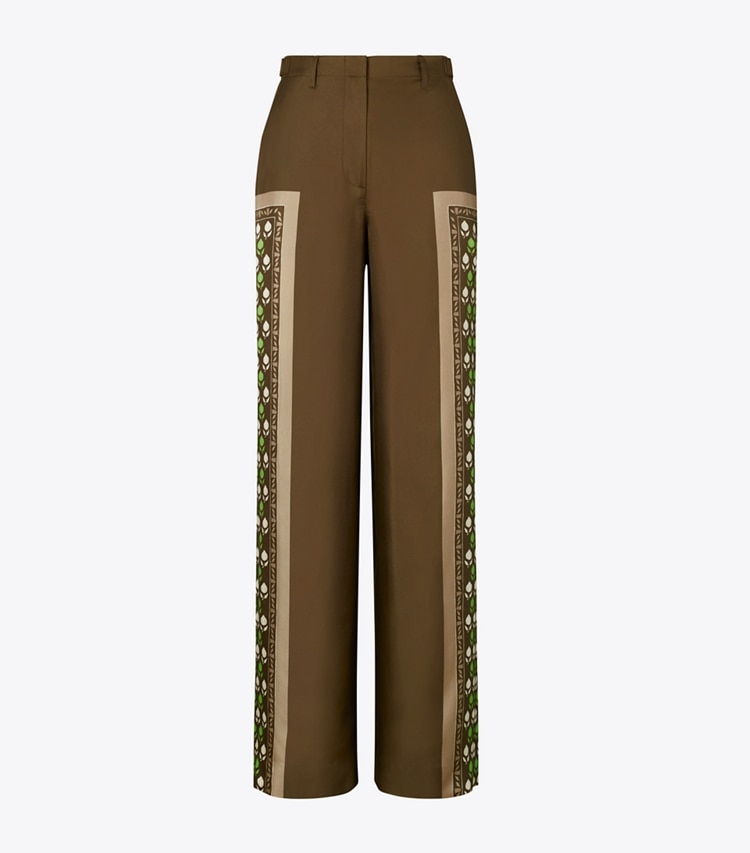 Tory Burch designer pantaloni Pantaloni in raso in Chocolate Pomegranate front