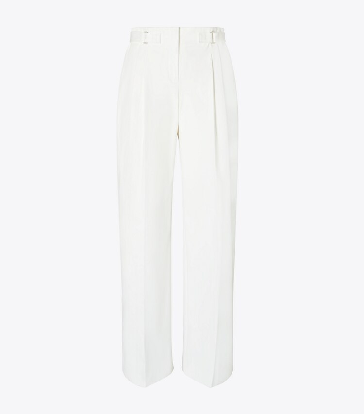 Tory Burch designer pantaloni Pantaloni in twill di cotone in White front