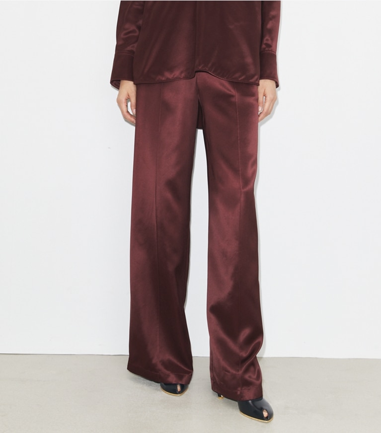 Tory Burch designer pantaloni Pantaloni in viscosa in Merlot front