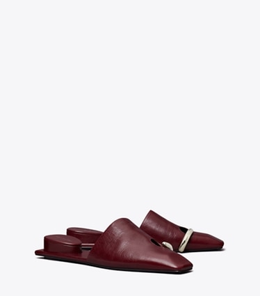 Tory Burch designer loafers Pantolette mit Piercing-Detail in MERLOT angle