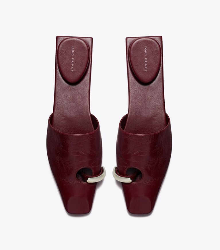 Tory Burch designer loafers Pantolette mit Piercing-Detail in MERLOT von oben
