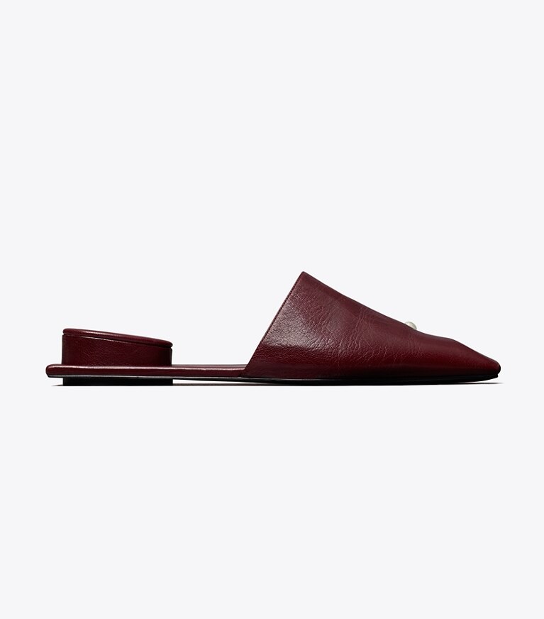 Tory Burch designer loafers Pantolette mit Piercing-Detail in MERLOT side