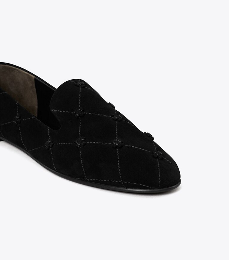 Tory Burch designer mocassins Pantoufle Smoking Bunny Knot dans PERFECT BLACK détails