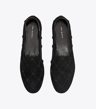 Tory Burch designer mocassins Pantoufle Smoking Bunny Knot dans PERFECT BLACK vue du dessus