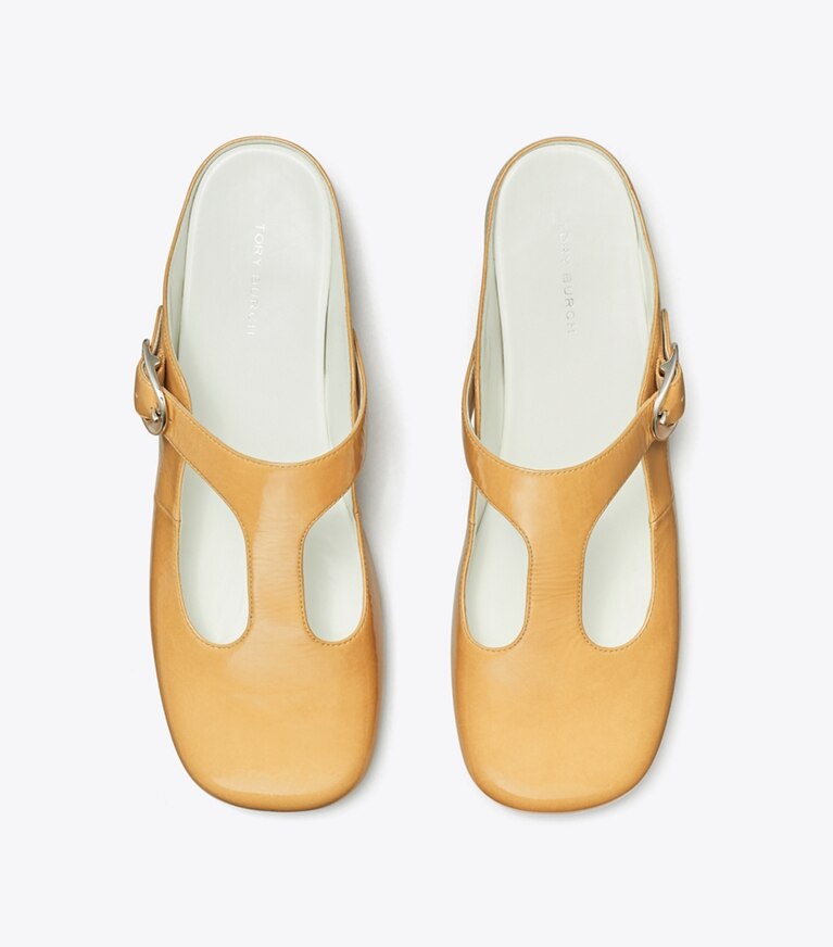 Tory Burch diseñador zapatos planos Pantufla con tira en T Violet en CANTUCCI vista superior