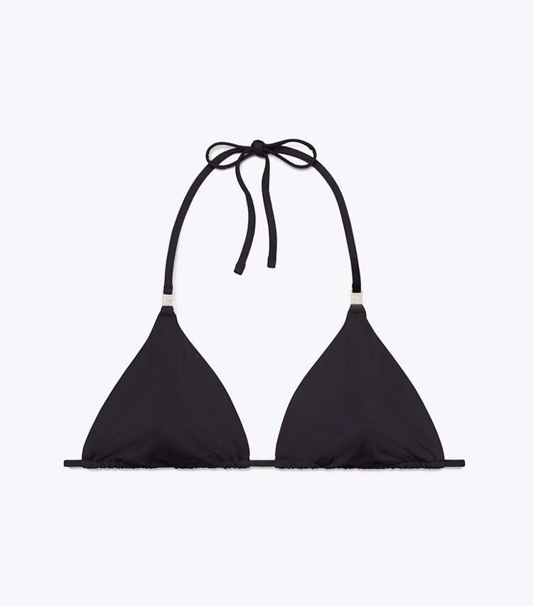 Tory Burch diseñador de dos piezas Parte de arriba de bikini lisa en Black frente