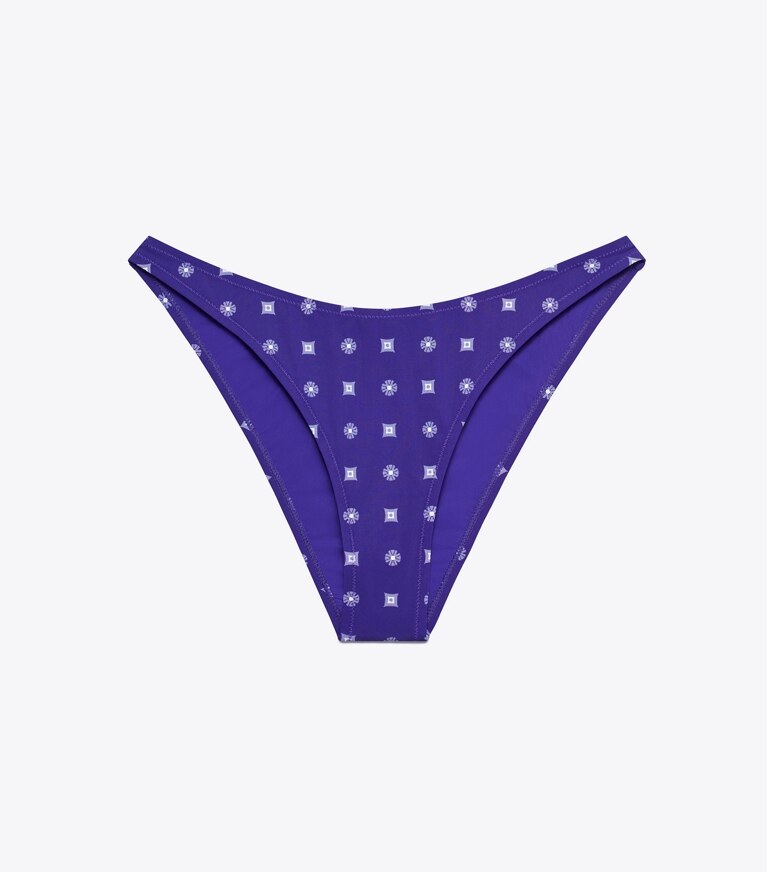 Tory Burch diseñador dos piezas Parte inferior de bikini de corte alto en Ballpoint Ink Nothing Ditsy frente