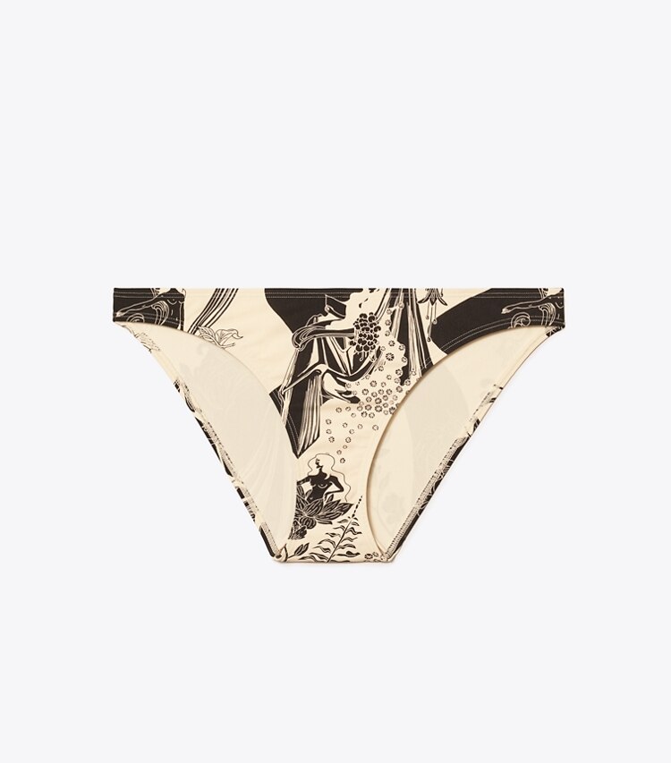 Tory Burch diseñador de dos piezas Parte inferior de bikini estampada en FRENCH CREAM MUSE frente