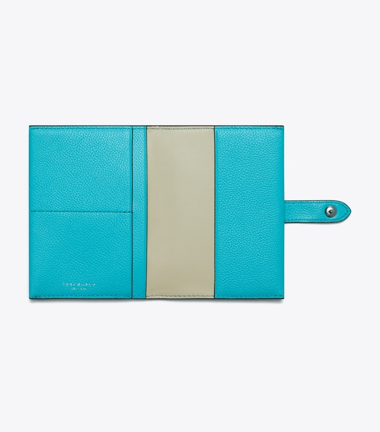 Tory Burch designer reise accessoires Passetui in Soft Turquoise von oben