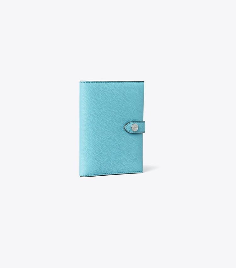 Tory Burch designer トラベルアクセサリー パスポートケース in Soft Turquoise angle