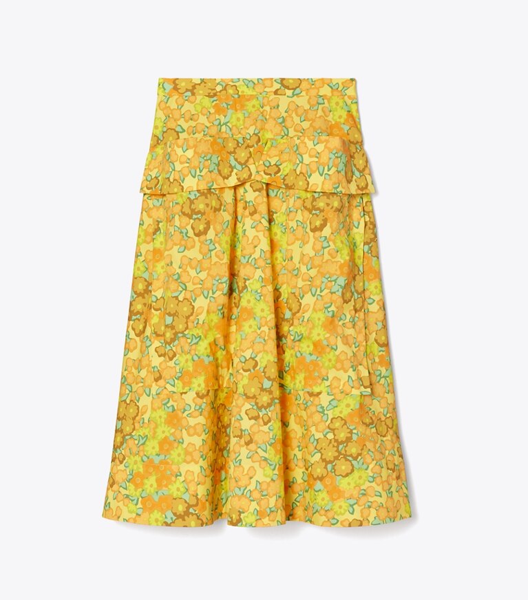 Tory Burch designer coverups Patch Pocket Skirt in Yellow Blossom front