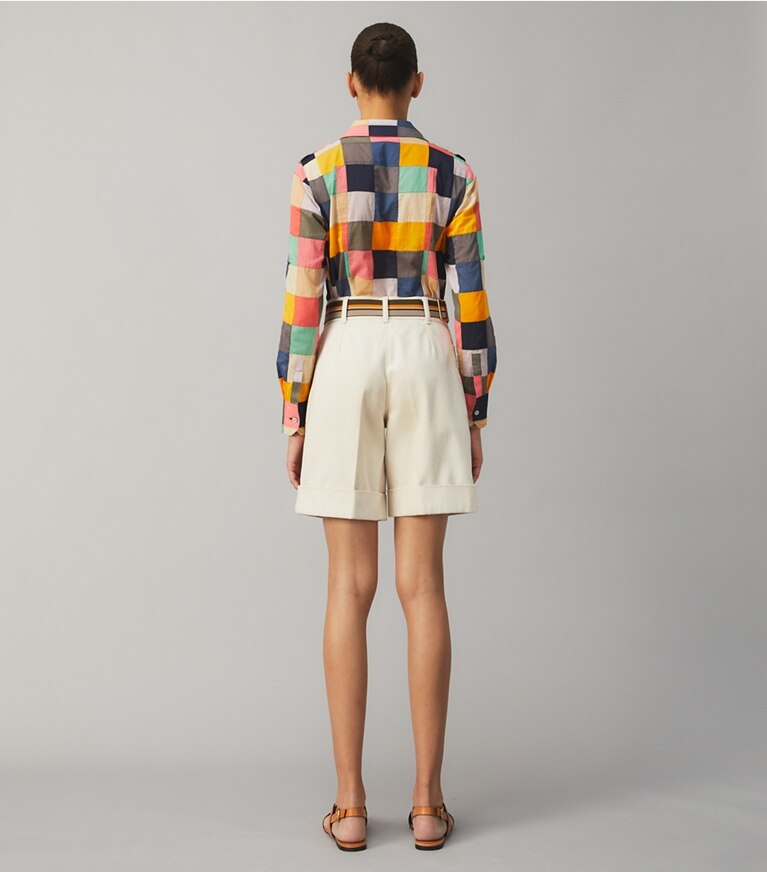 Tory Burch designer tops Patchwork Brigitte Shirt in PATCHWORK MULTI front