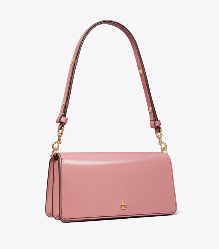 Tory Burch designer crossbody bags Patent Leather Convertible Crossbody in Pink Ginger angle