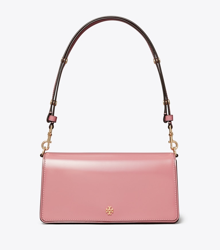 Tory Burch designer crossbody bags Patent Leather Convertible Crossbody in Pink Ginger angle