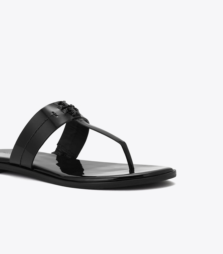 Tory Burch designer サンダル パテントレザー フラットサンダル in Perfect Black / Perfect Black ディテール