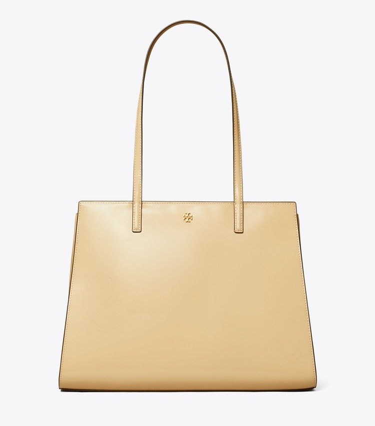 Tory Burch designer tote bags Patent Leather Tote in Soft Serve front