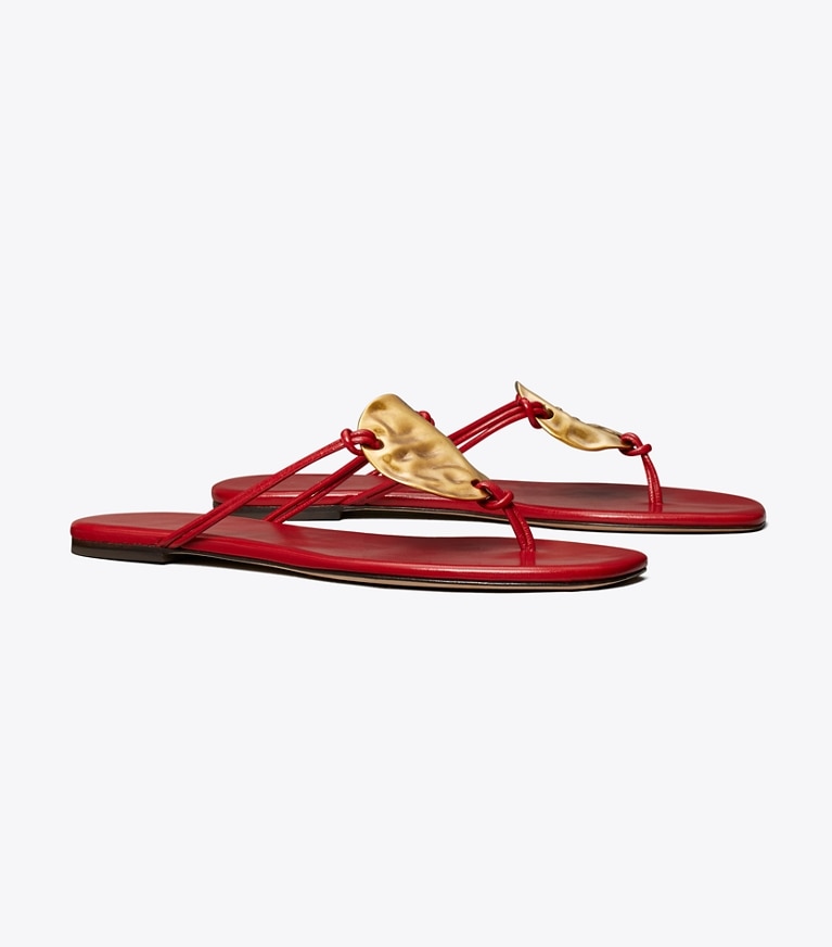 Red bottom flat shops sandals