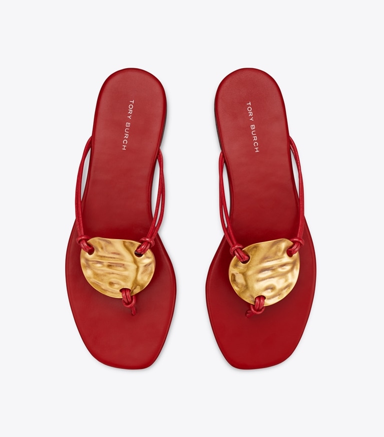 Red designer flip flops on sale