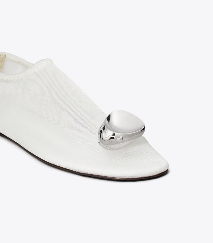 Tory Burch designer flats Patos Mesh Flat in CLEAR / SILVER detail