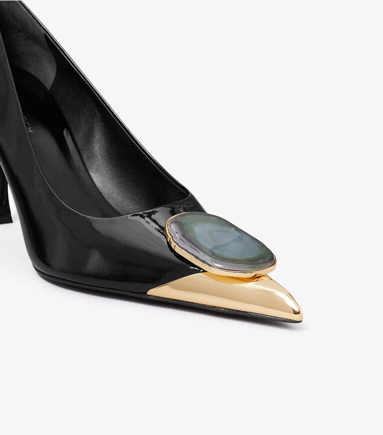 Tory Burch designer heels Patos Pumps in PERFECT BLACK detail