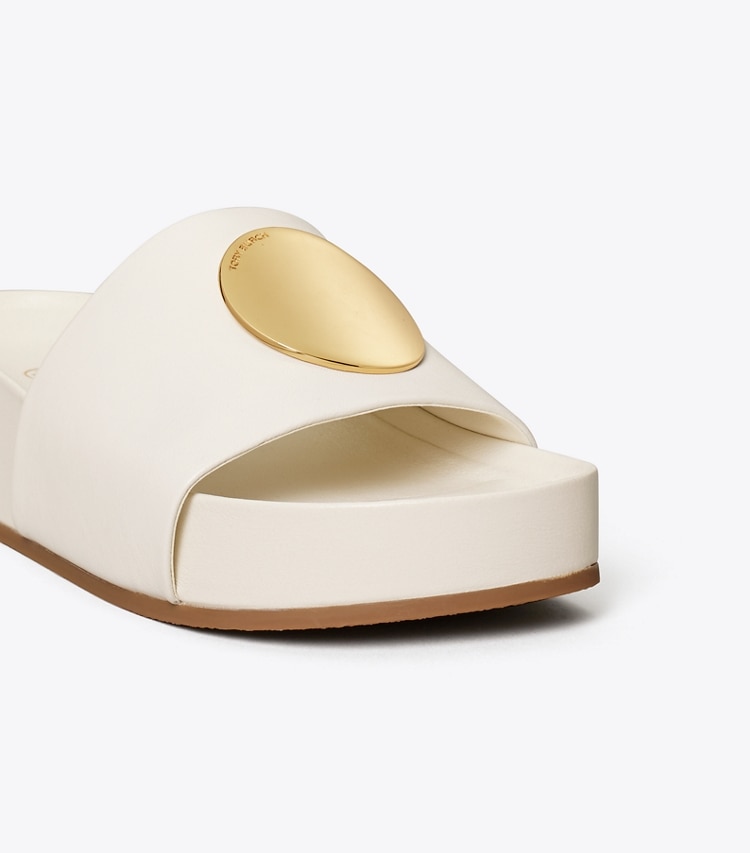 Tory Burch designer sandals Patos Slide in New Ivory / New Ivory detail