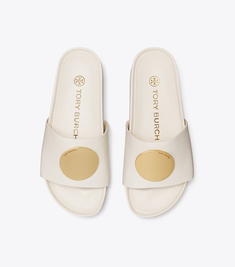 Tory Burch designer sandals Patos Slide in New Ivory / New Ivory overhead