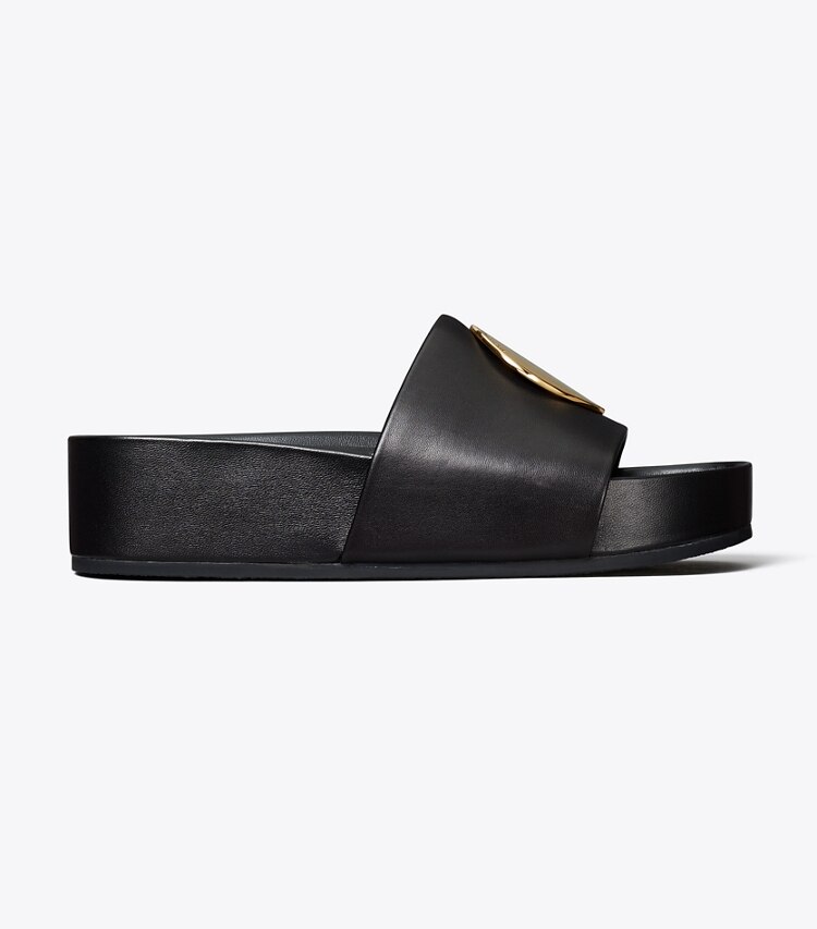Tory Burch designer sandals Patos Slide in PERFECT BLACK / PERFECT BLACK side