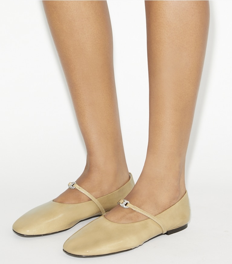 Tory Burch designer flats Pavé Gemini Link Mary Jane in CHATEAU GRAY / PAVÉ angle