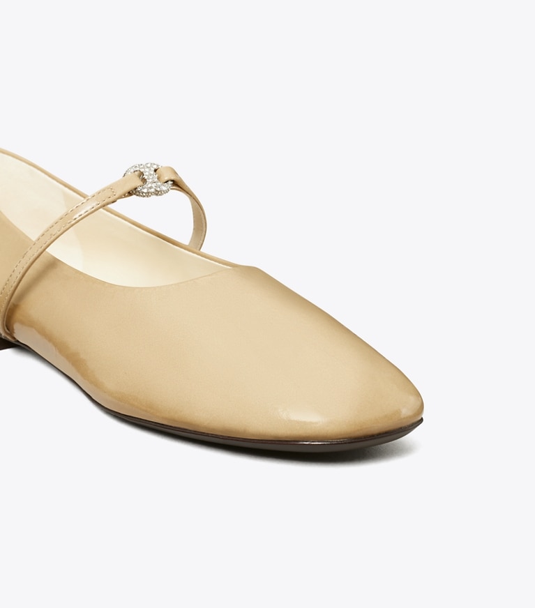 Tory Burch designer flats Pavé Gemini Link Mary Jane in CHATEAU GRAY / PAVÉ angle