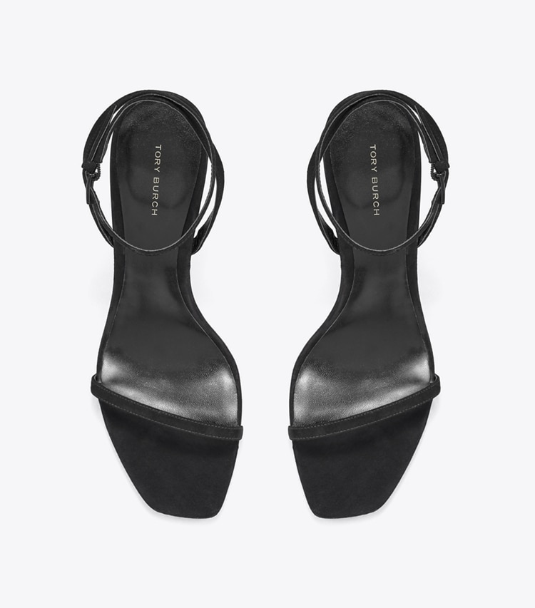 Tory Burch designer sandals Pavé Heeled Sandal in PERFECT BLACK overhead