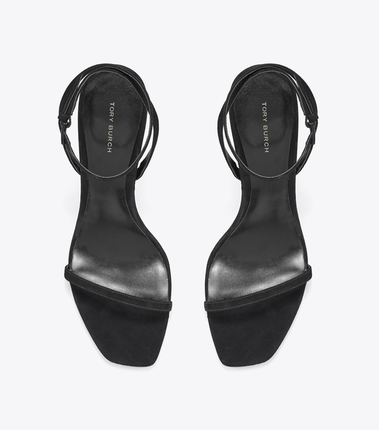 Tory Burch designer sandals Pavé Heeled Sandal in PERFECT BLACK angle