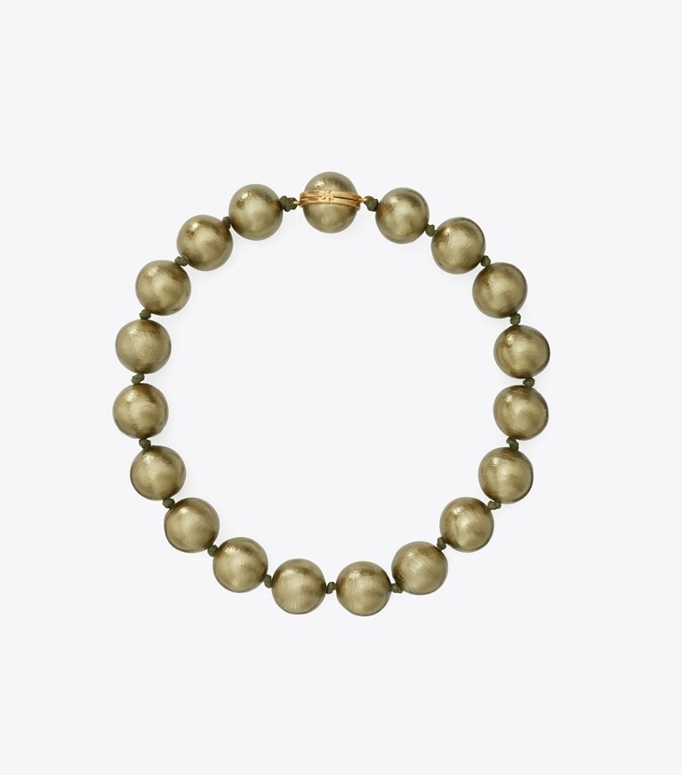 Tory Burch designer necklaces Pearl Convertible Necklace in Green/Gold front