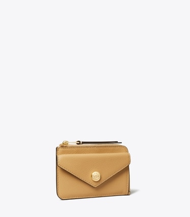 Tory Burch designer カードケース ペブル エンベロープ ジップカードケース in Biscotti angle