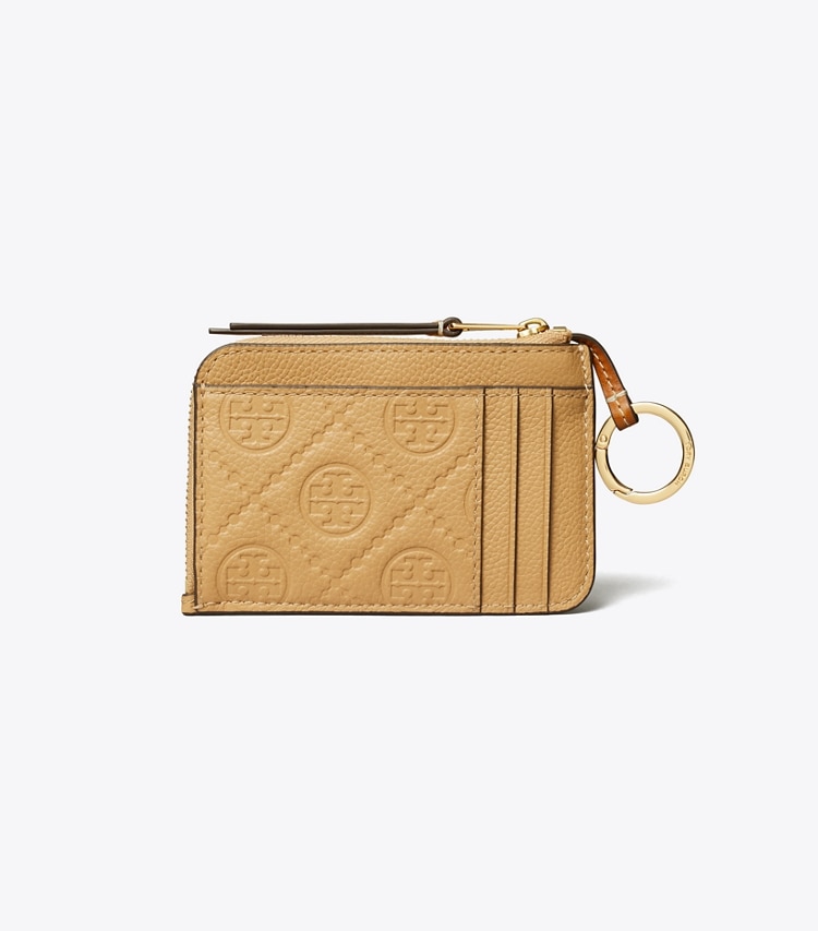 Tory Burch designer card cases Pebble Envelope Zip Card Case in Biscotti back