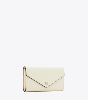 美品♡ToryBurchトリーバーチ長財布　ホワイト白レザーロゴ　ウォレット Tory Burch - トリーバーチ 長財布 - 白 レザーの通販 by ブラン